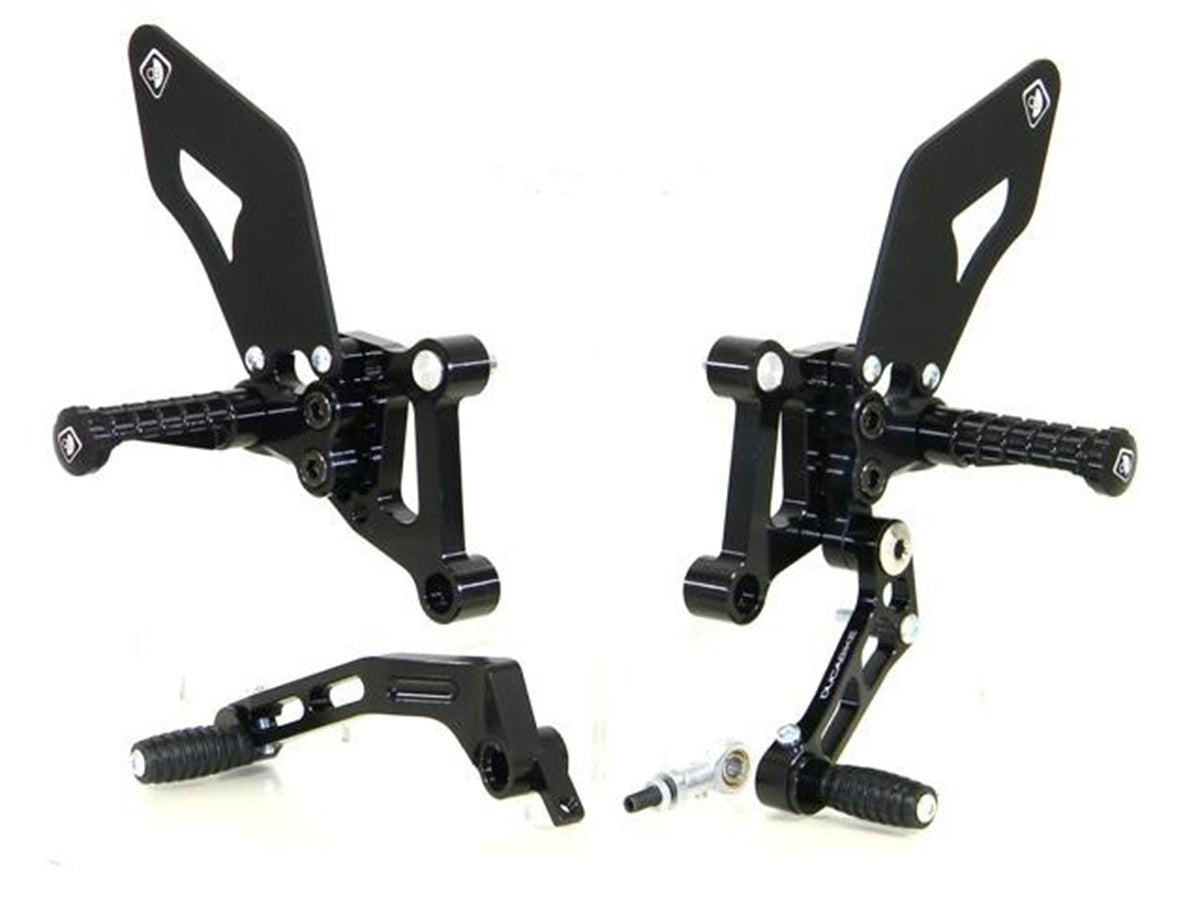 Ducabike DBK PRSP03 SP Adjustable Rearsets - BLACK ECO FIXED FOOT PEGS