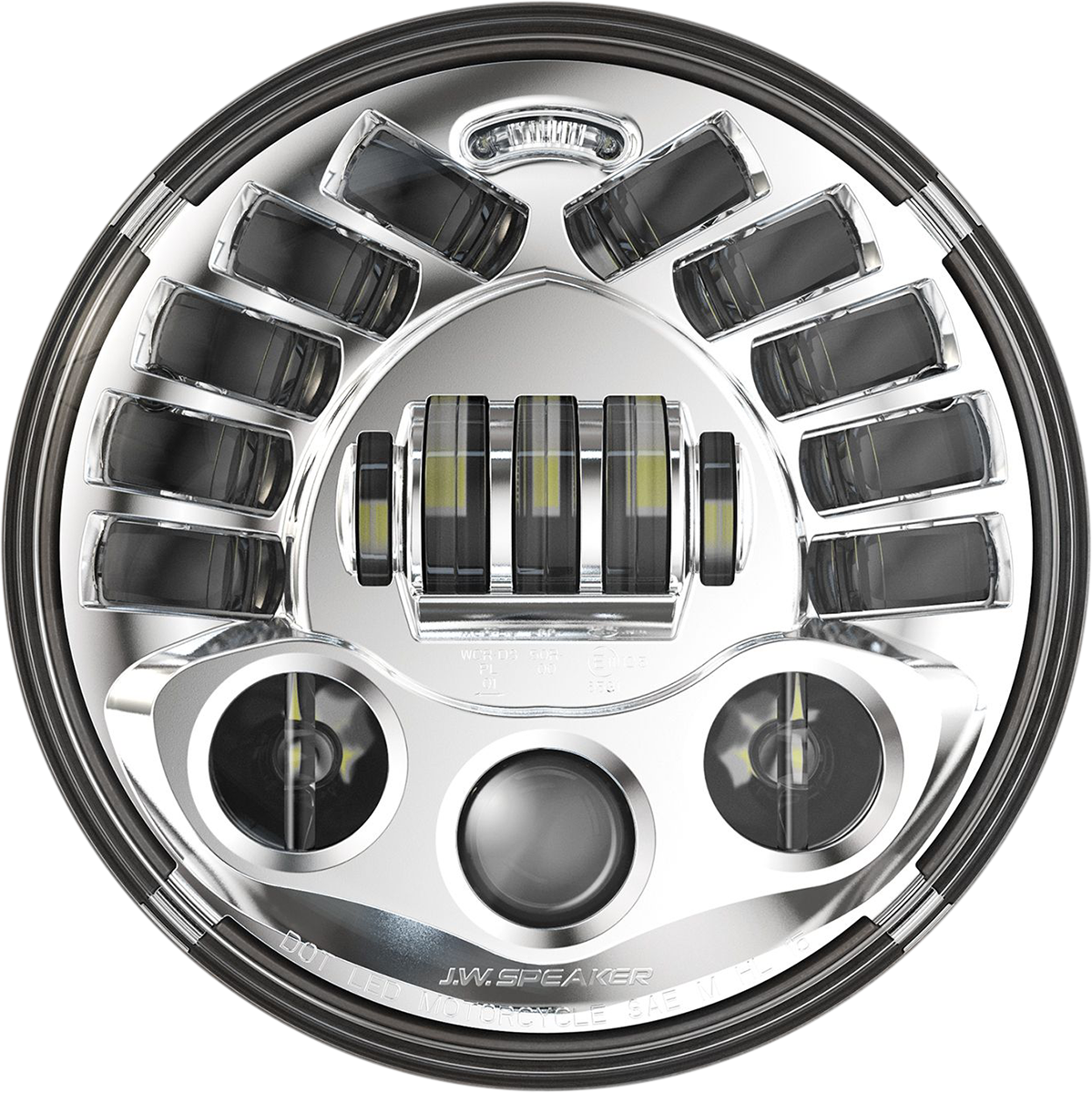Custom Dynamics Adaptive Headlight With Adapter - 7" - Chrome