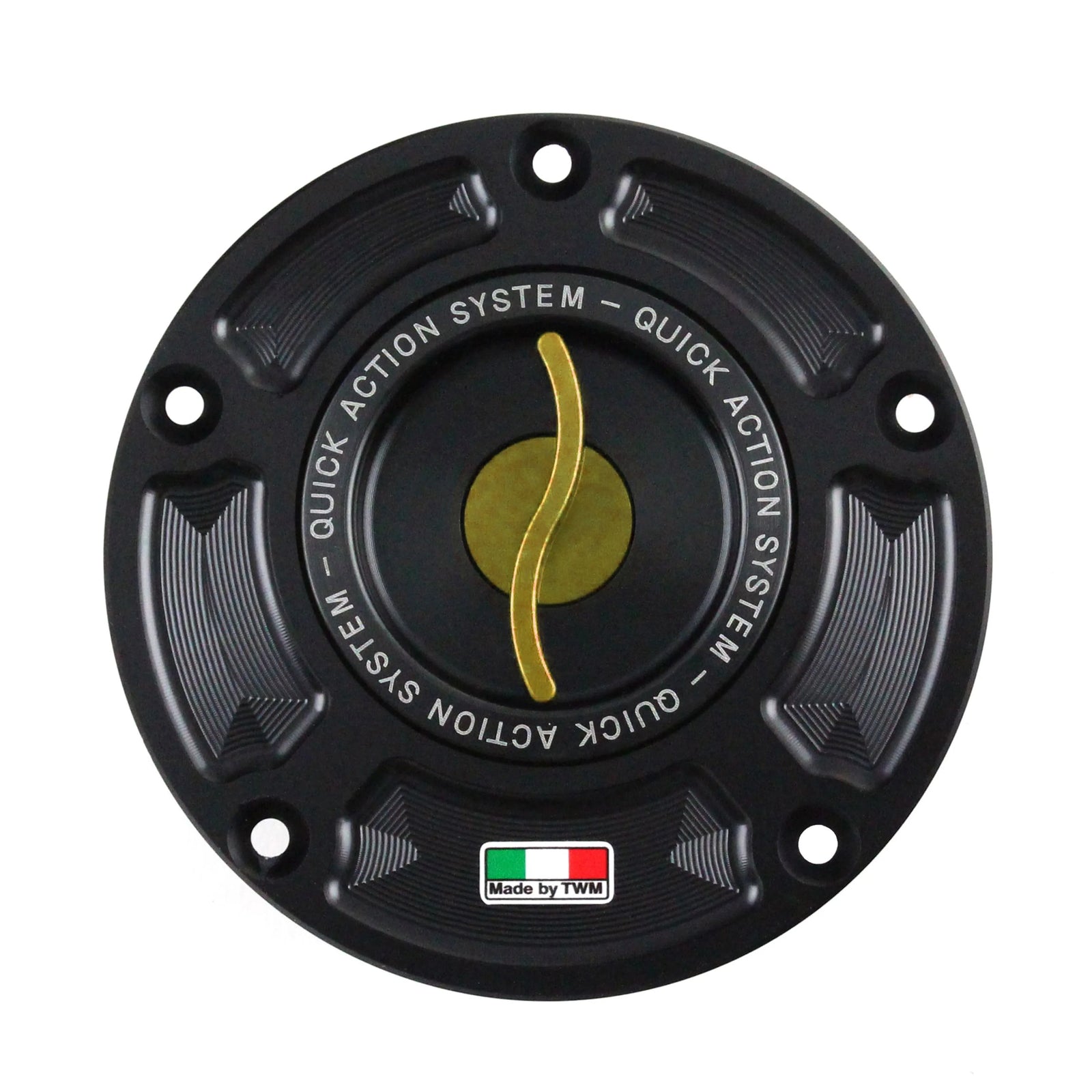 TWM CNC Aluminum Gas Cap / Fuel Cap with Gold Center Cap for Honda Motorcycles