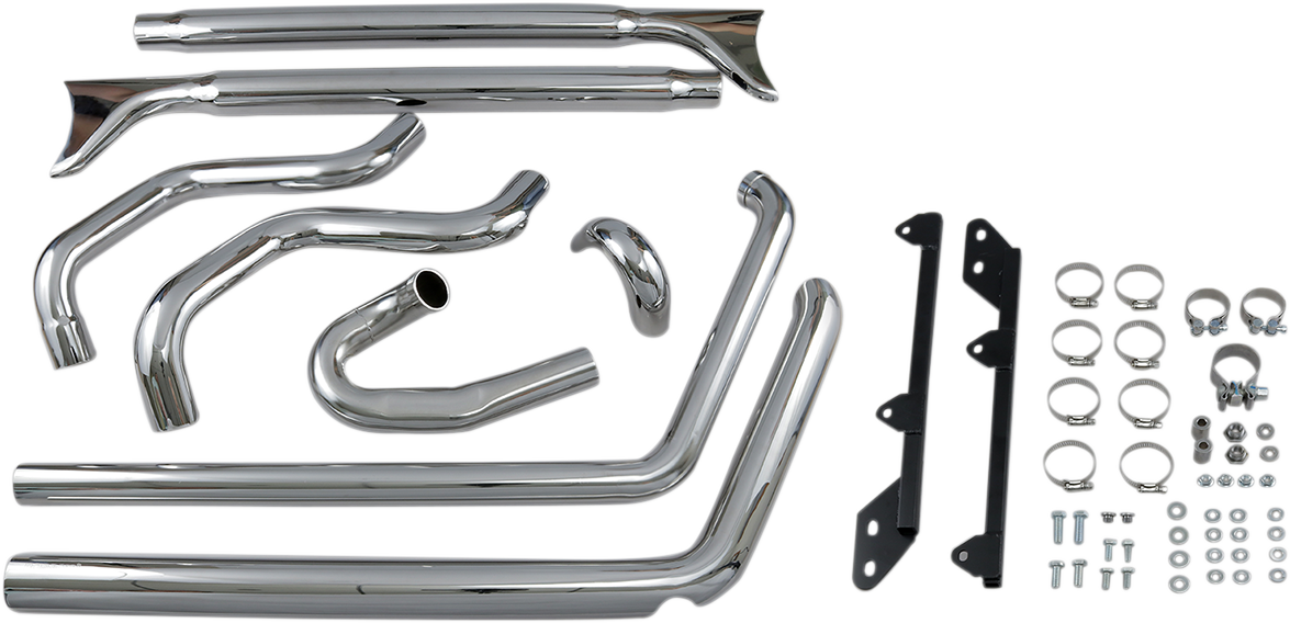 Bassani Xhaust True Duals Exhaust System With Fishtail Mufflers — Without Baffles