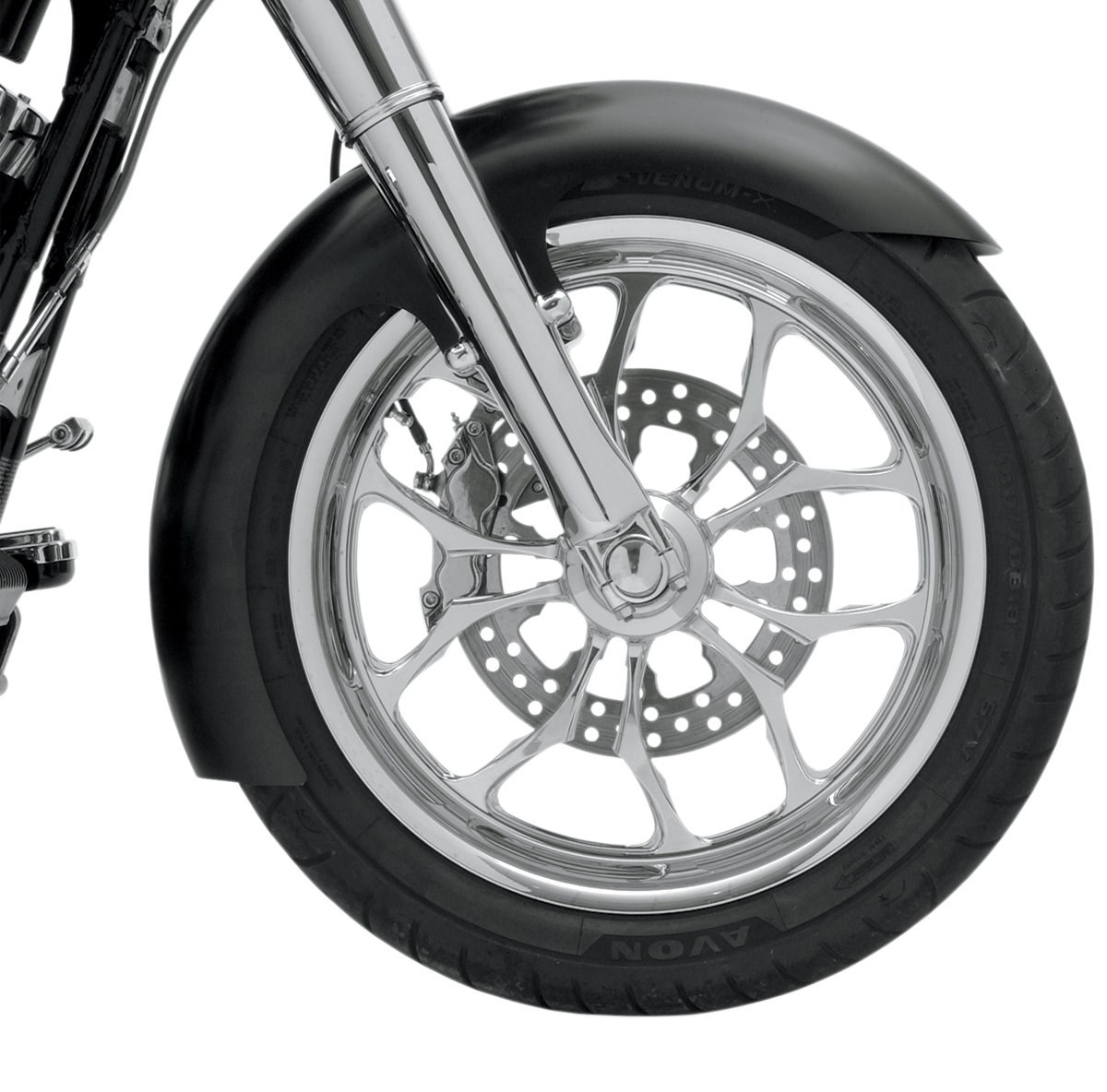 Klock Werks Slicer Front Fender - Black - 19" - HD Dyna/Softail
