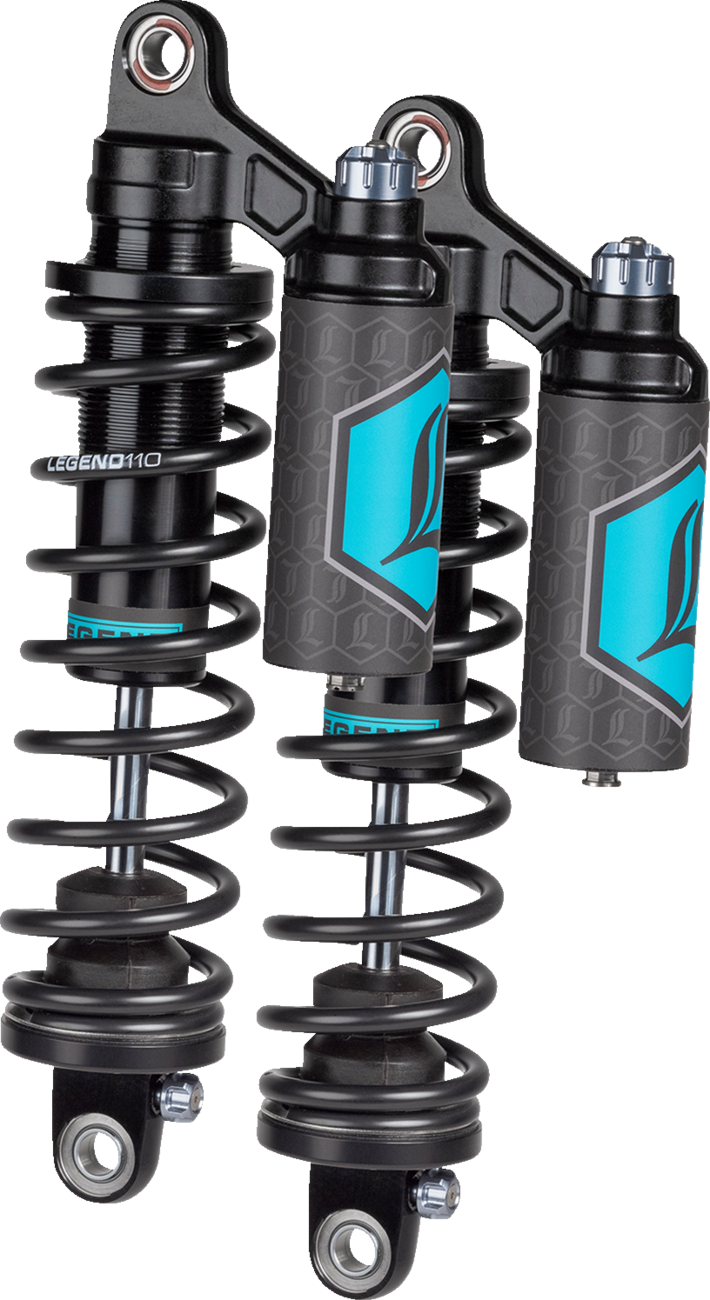 Legend Suspension REVO ARC Piggyback Shocks - 13" - Standard - Black - '99-'17 Dyna
