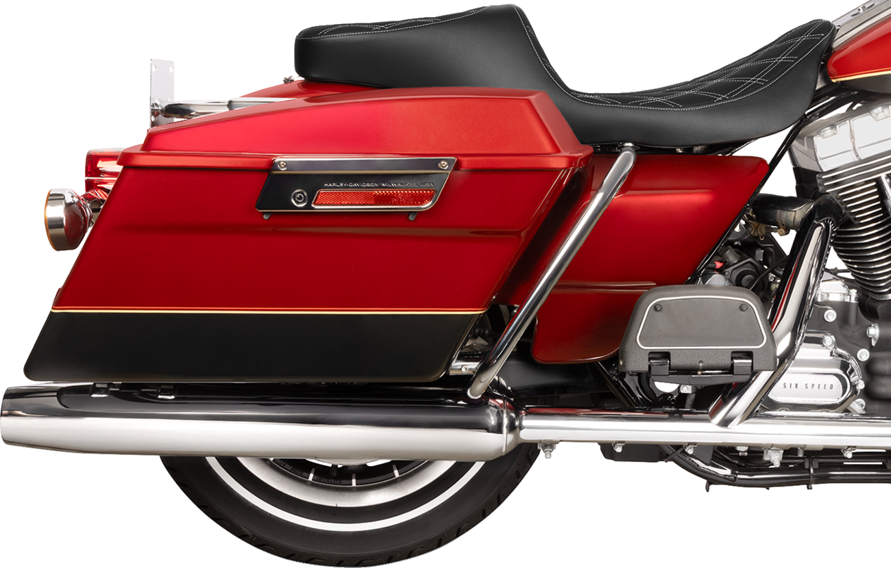 Drag Specialties Seats Predator 2-Up Seat - Vinyl - Double Diamond - Silver Stitching- W/O Backrest - FL '97-'07