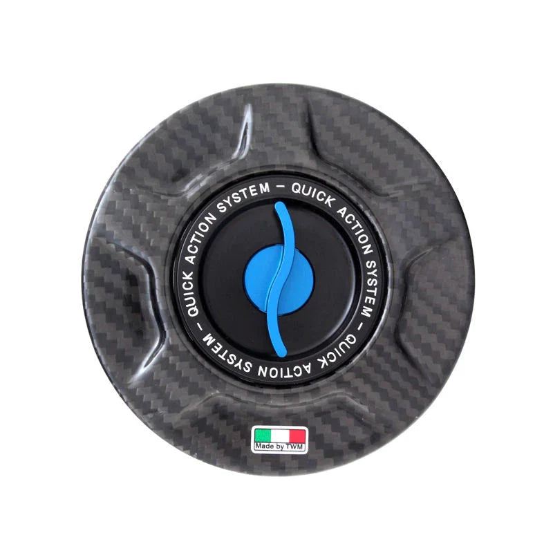 TWM Quick Action Carbon Fiber Gas Cap For Ducati - TDF.06 - Blue