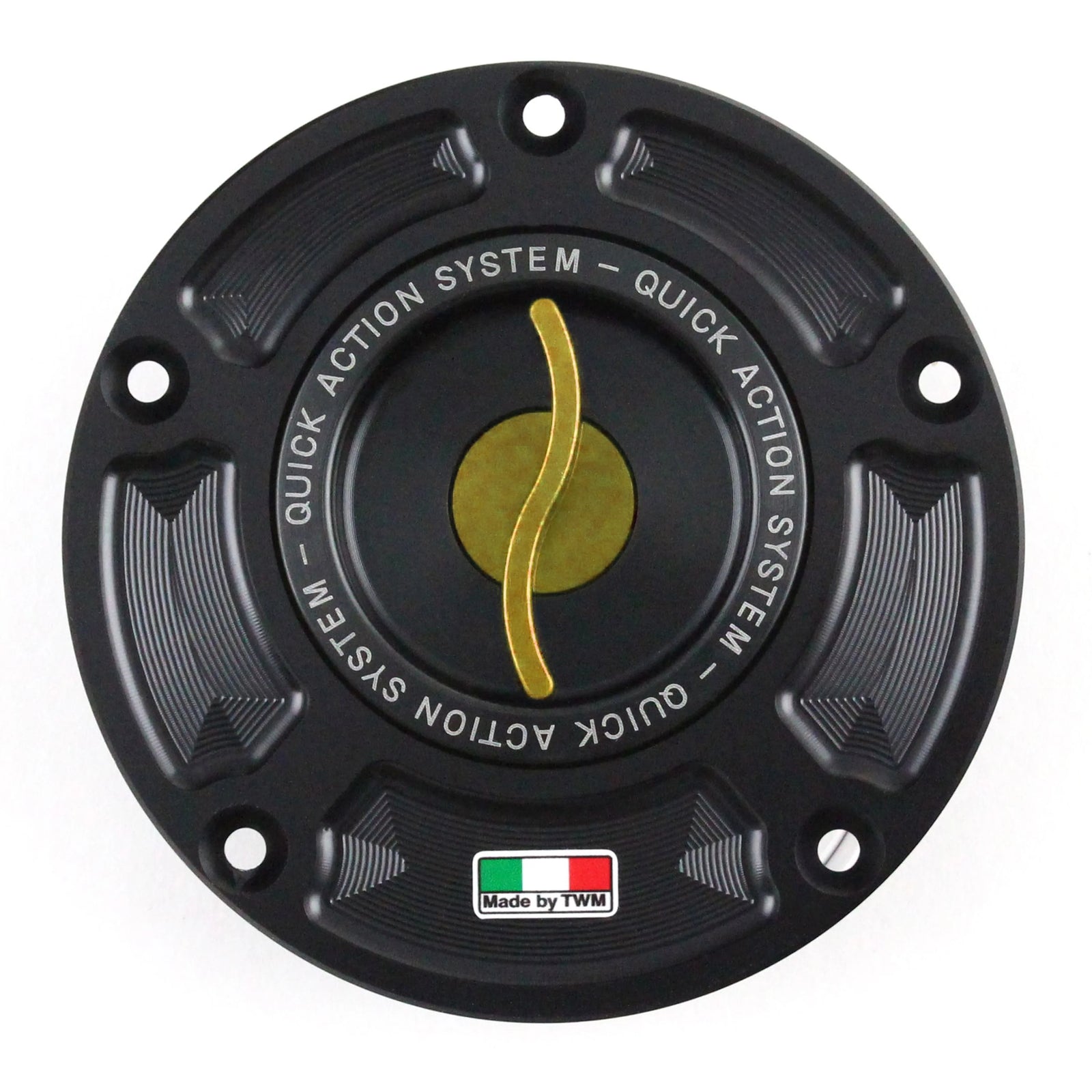 TWM CNC Aluminum Gas Cap / Fuel Cap with Gold Center Cap for KTM Motorcycles