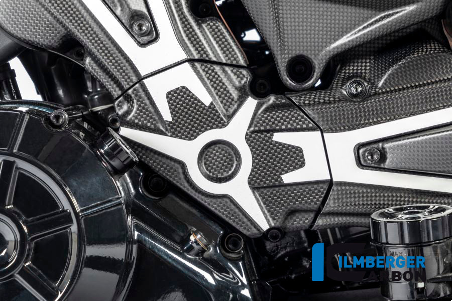 Ilmberger Carbon Cam Belt Covers With Chrome Decal Ducati XDiavel 2016 - Matte