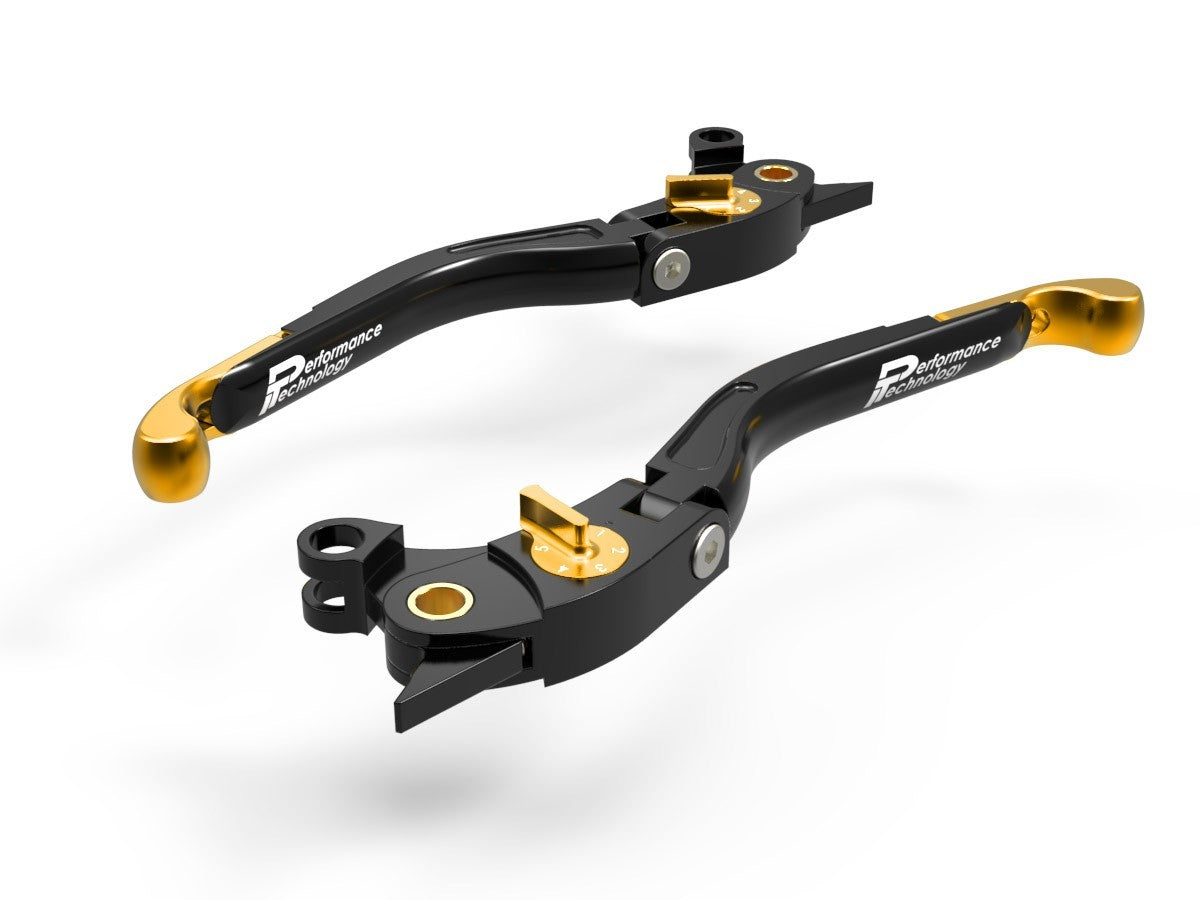 Ducabike DBK LEA02 Brake / Clutch Adjustable Levers Eco GP 2 - BLACK-GOLD