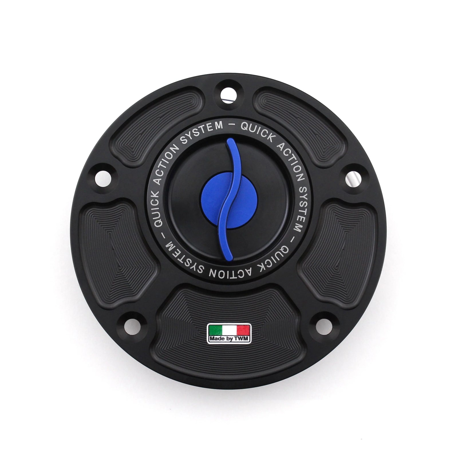 TWM CNC Aluminum Gas Cap / Fuel Cap with Blue Center Cap for Ducati Motorcycles