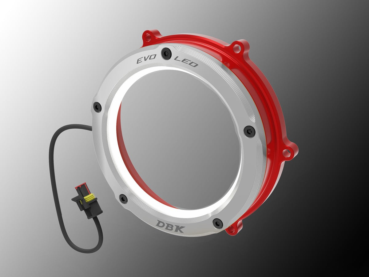 Ducabike DBK CCV4L01 Evo LED Clear Clutch Cover - BLACK-RED