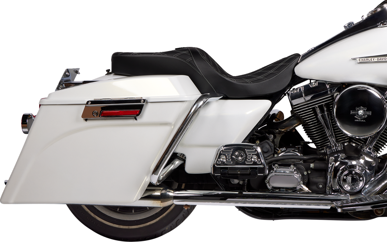 Drag Specialties Seats Freedom Seat - Vinyl - Double Diamond Silver Stitch - FLH '97-'07