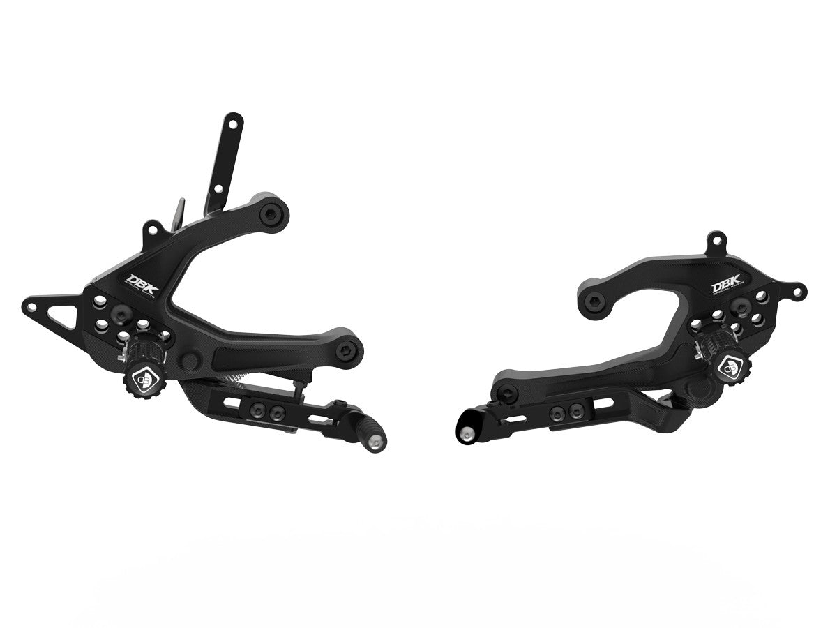 Ducabike DBK PRV201 Panigale V2 MY25 Adjustable Rearsets - BLACK-BLACK