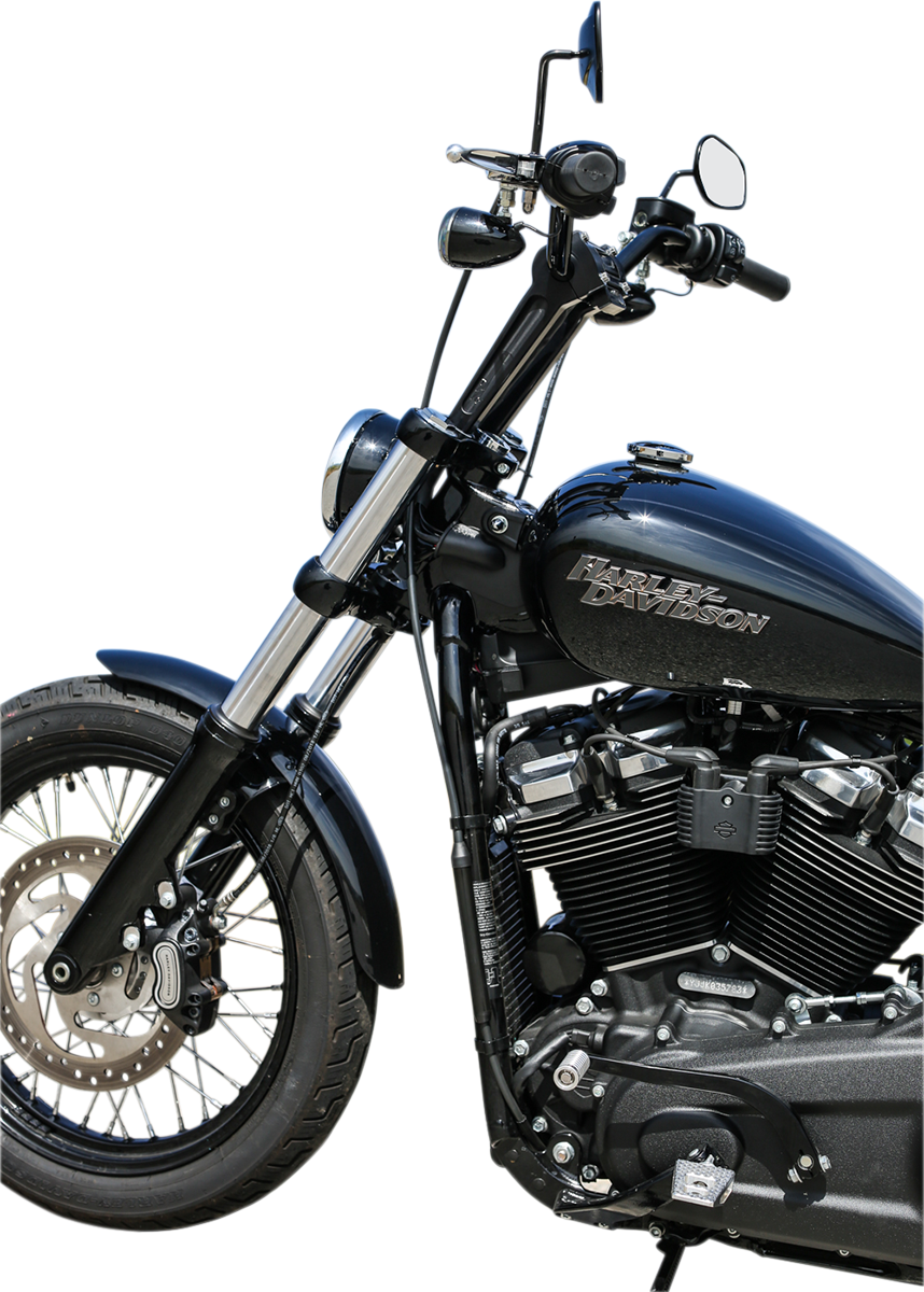 Thrashin Supply CO. Handlebar Risers - Straight - 8" - Gauge Cutout - Black