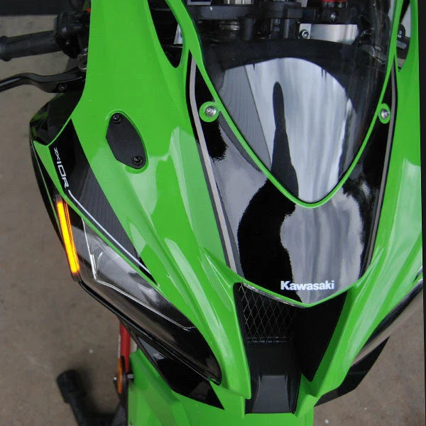 NRC Kawasaki ZX10R LED Turn Signals With Mirror Block Off Plates