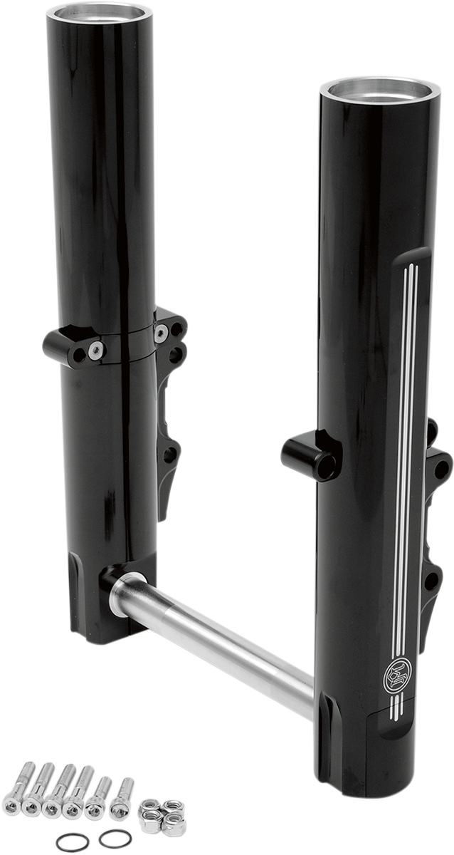 Performance Machine (PM) Fork Leg Kit - Black - Lower - Dual Disc - Contrast Cut - '14-'20 FL