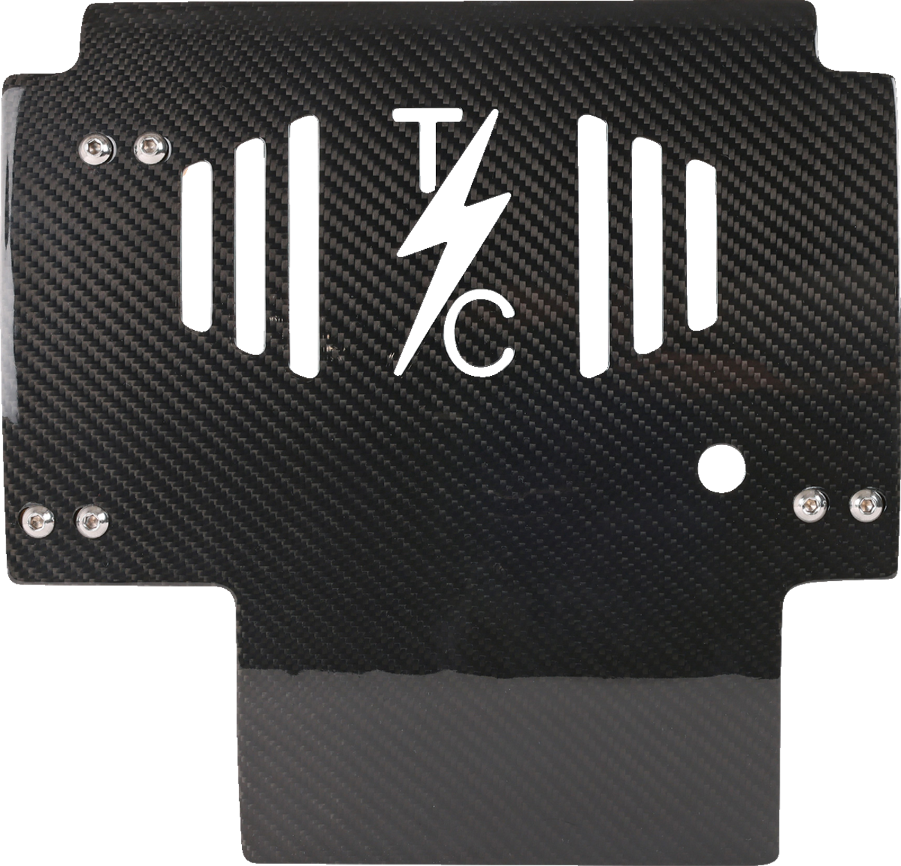 Thrashin Supply CO. Skid Plate - Carbon Fiber/Gloss - With Black Brackets - FLHX/FLTRX