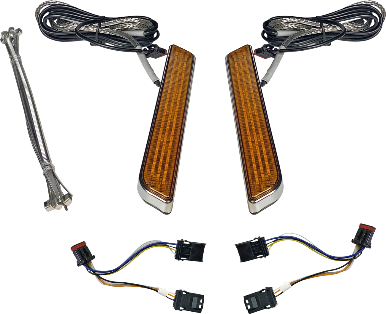 Custom Dynamics LED Fork Light - Amber - Chrome