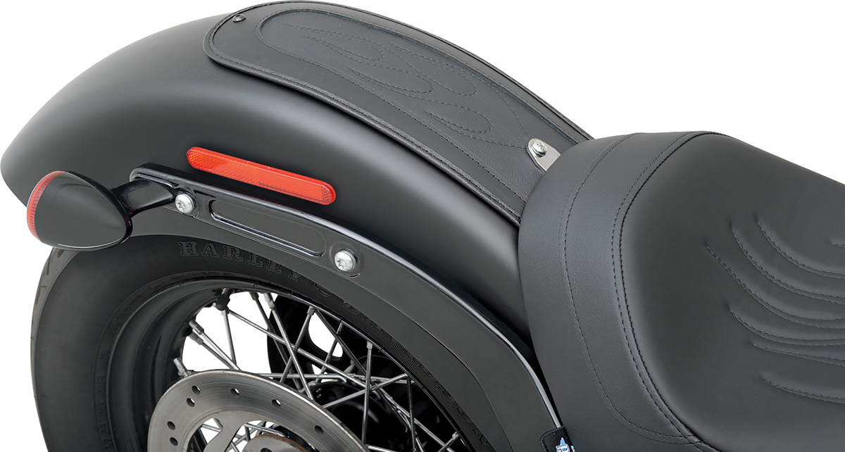 Drag Specialties Seats Fender Skin - Flame Stitched Automotive-Grade Vinyl Center - 14"