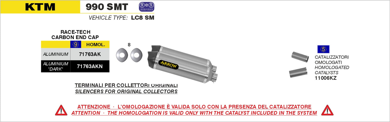 Arrow 11006KZ Catalytic Converters Kit - Assembly Diagram