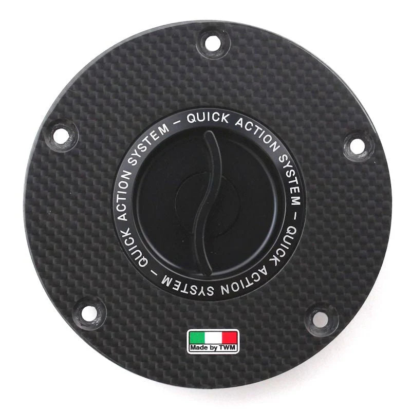 TWM Quick Action Carbon Fiber Gas Cap For Diavel V4 - Black