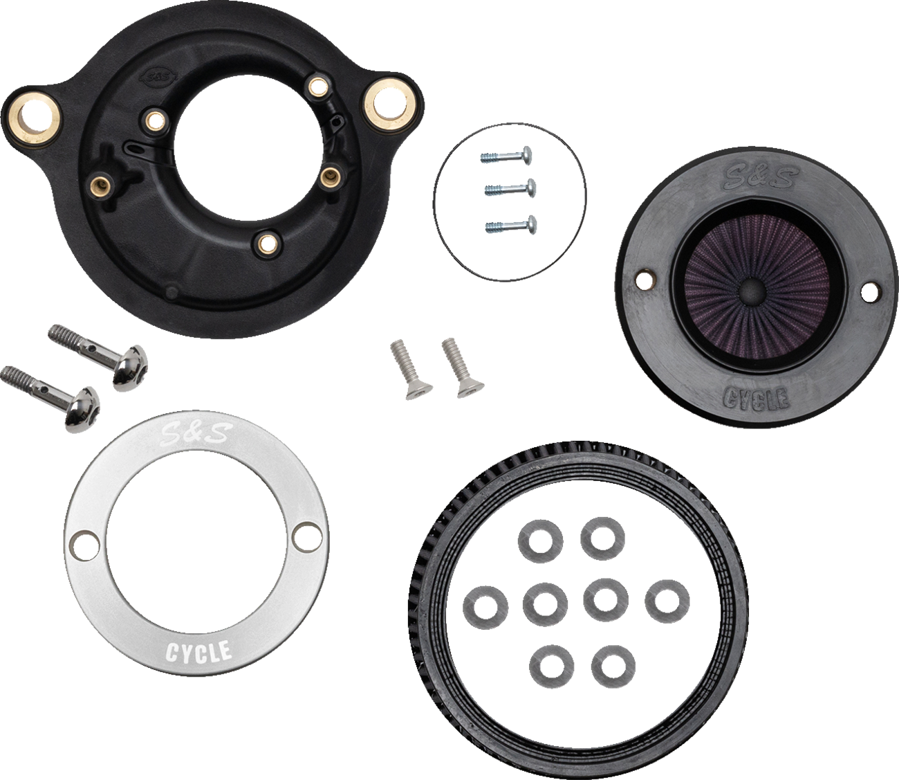 S&S Cycle Air Stinger Stealth Air Cleaner Kit - Chrome Ring