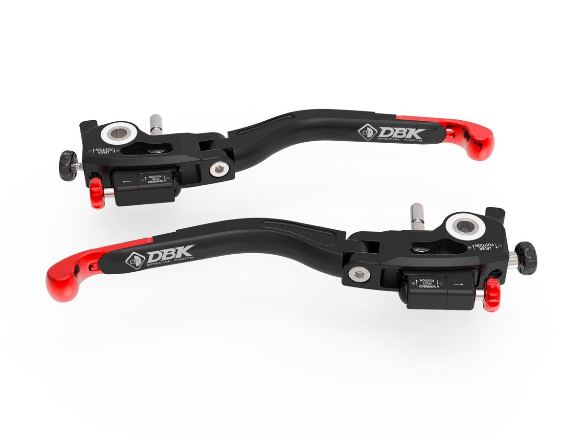 Ducabike DBK L38 Ultimate Brake + Clutch Levers Double Adjustment - BLACK-RED