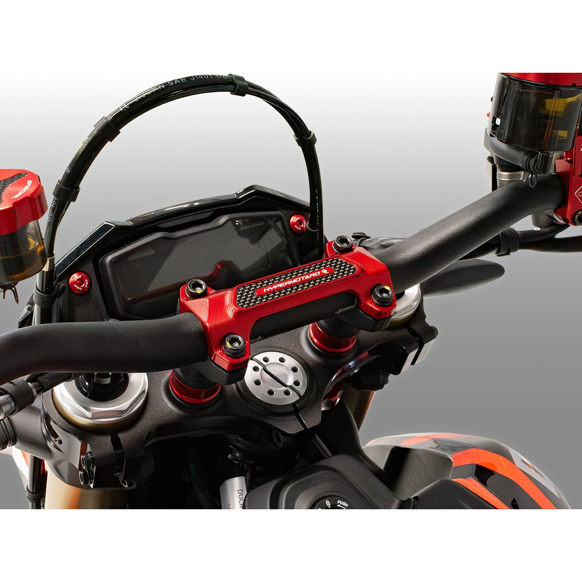 Ducabike DBK Carbon Fiber CNC 3D Handlebar Clamp Hypermotard 698 Mono