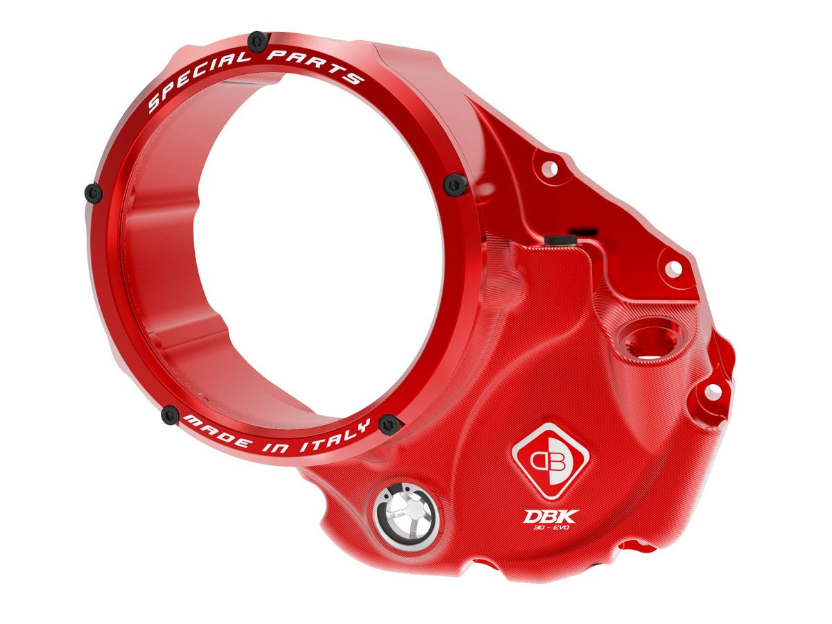 Ducabike DBK CCDV05 3D-EVO Clear Clutch Cover Oil Bath - RED-RED