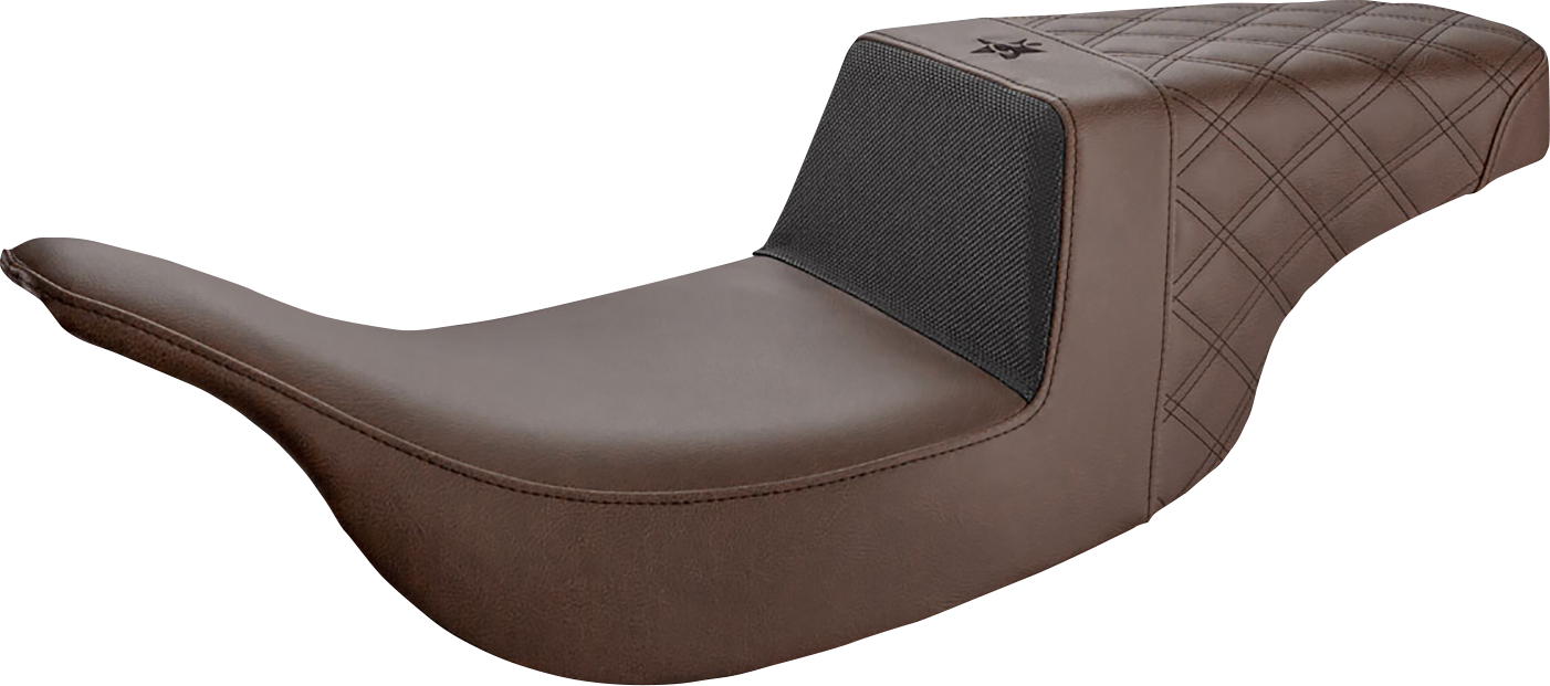 Saddlemen Unknown Industries Seat - Front Carbon Fiber/Black Gripper Lumbar/Rear Lattice Stitch - FL