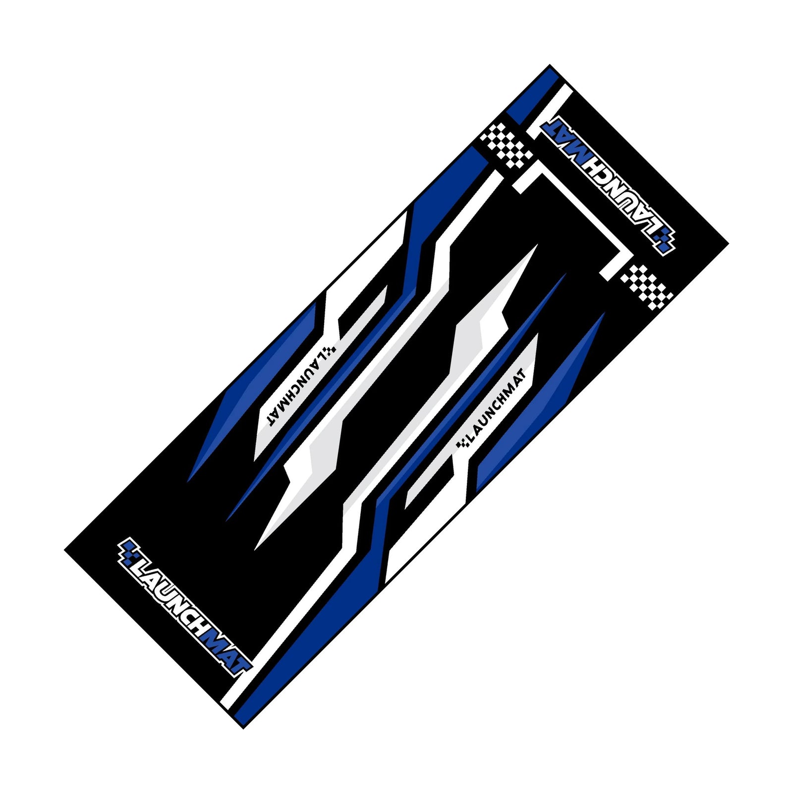 Launchmat Carpeted Paddock Garage Mat - Design 2 - Blue