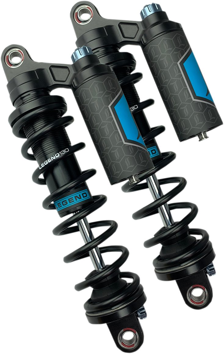 Legend Suspension REVO ARC Piggyback Shocks - 13" - Heavy Duty - Black - '04-'22 Sportster