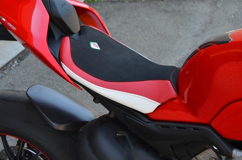 Ducabike DBK CSV201 Panigale V2 Seat Cover Rider - BLACK-RED-WHITE