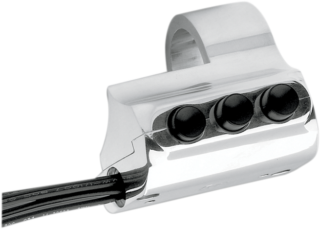 Performance Machine (PM) Contour Billet Handlebar Switch - Right Side - Three Button - Chrome