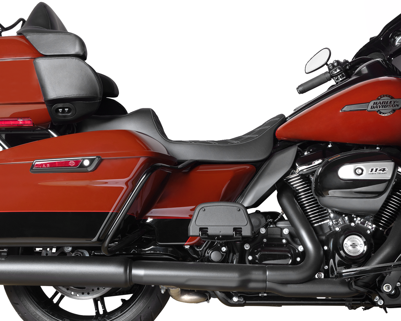 Drag Specialties Seats Predator III Seat - Extended Reach - Double Diamnd - Silver Stitching - FLH/FLT '08-'24