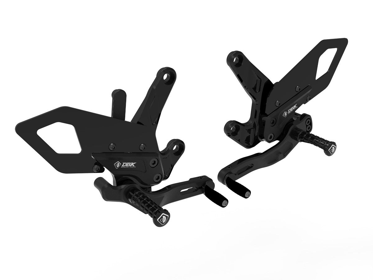 Ducabike DBK PRKTM01 KTM 990 Duke Adjustable Pilot Rearsets Kit - BLACK ECO FIXED FOOT PEGS