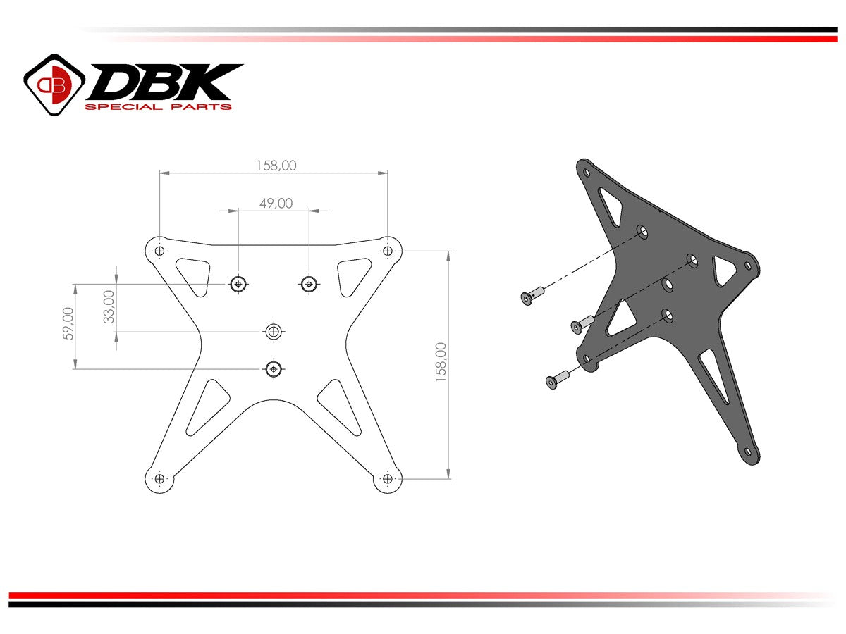Ducabike DBK Rprt084 Italian License Plate Mount Kit