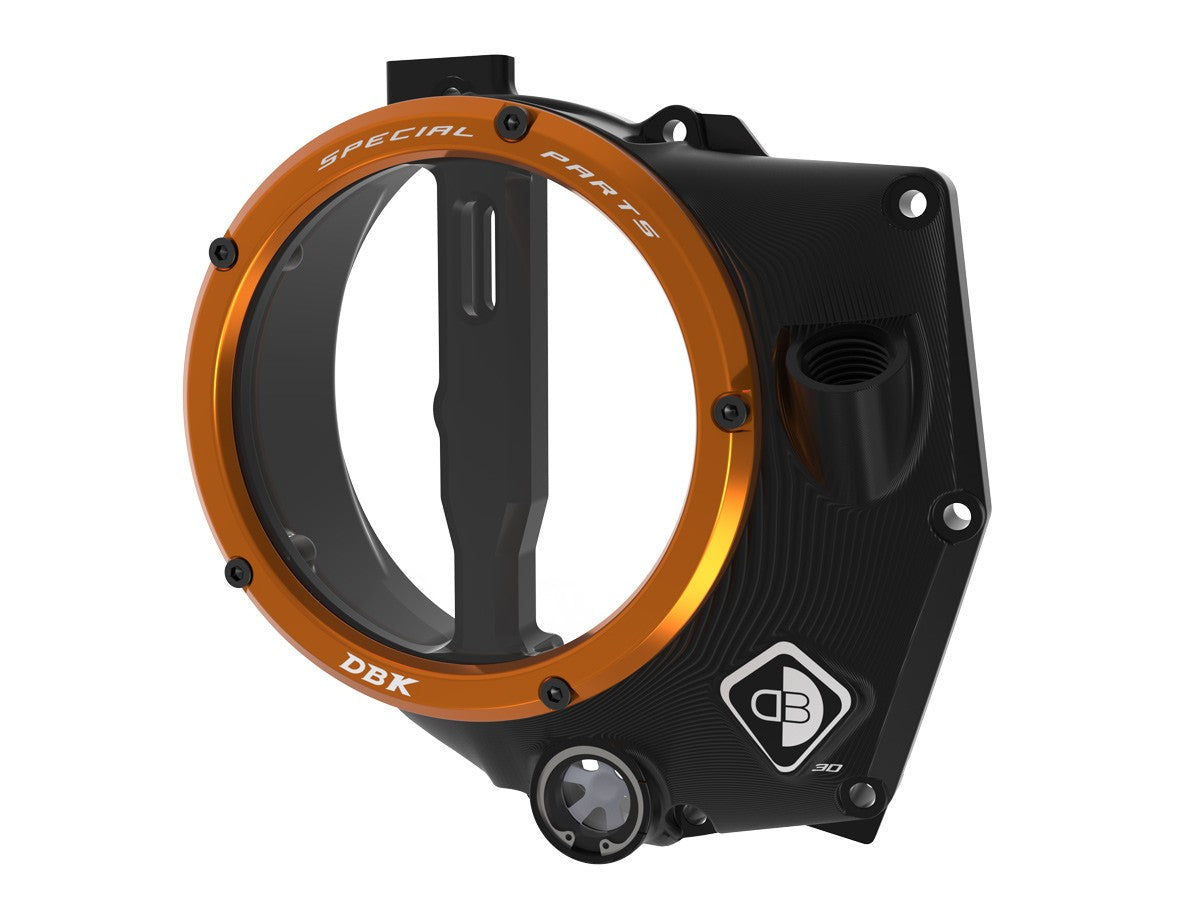 Ducabike DBK Ccdv14 KTM 990 Clear Clutch Cover 3D-EVO - BLACK-ORANGE