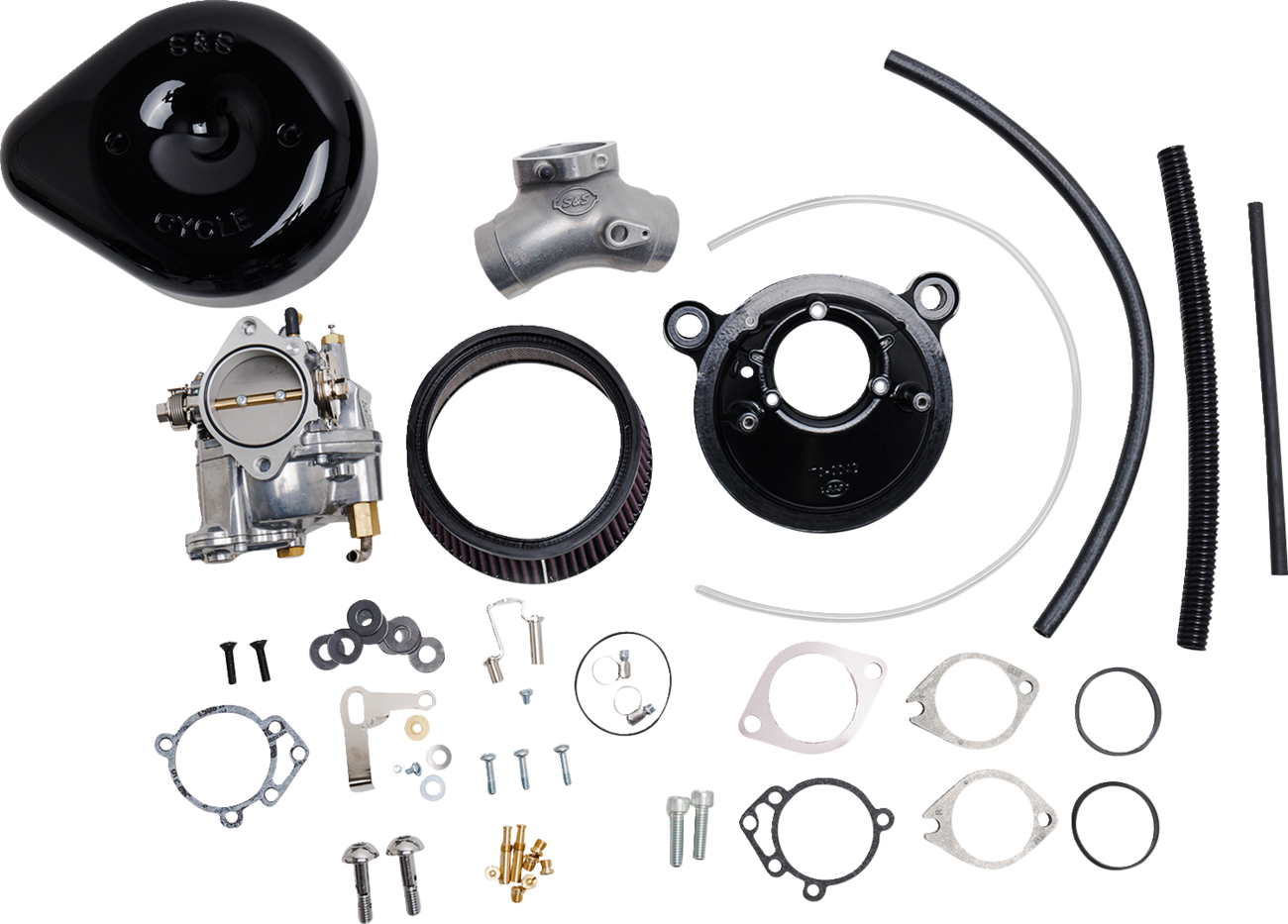 S&S Cycle Super E Carburetor With Stealth Air Cleaner Kit - Gloss Black - Evolution Big Twin