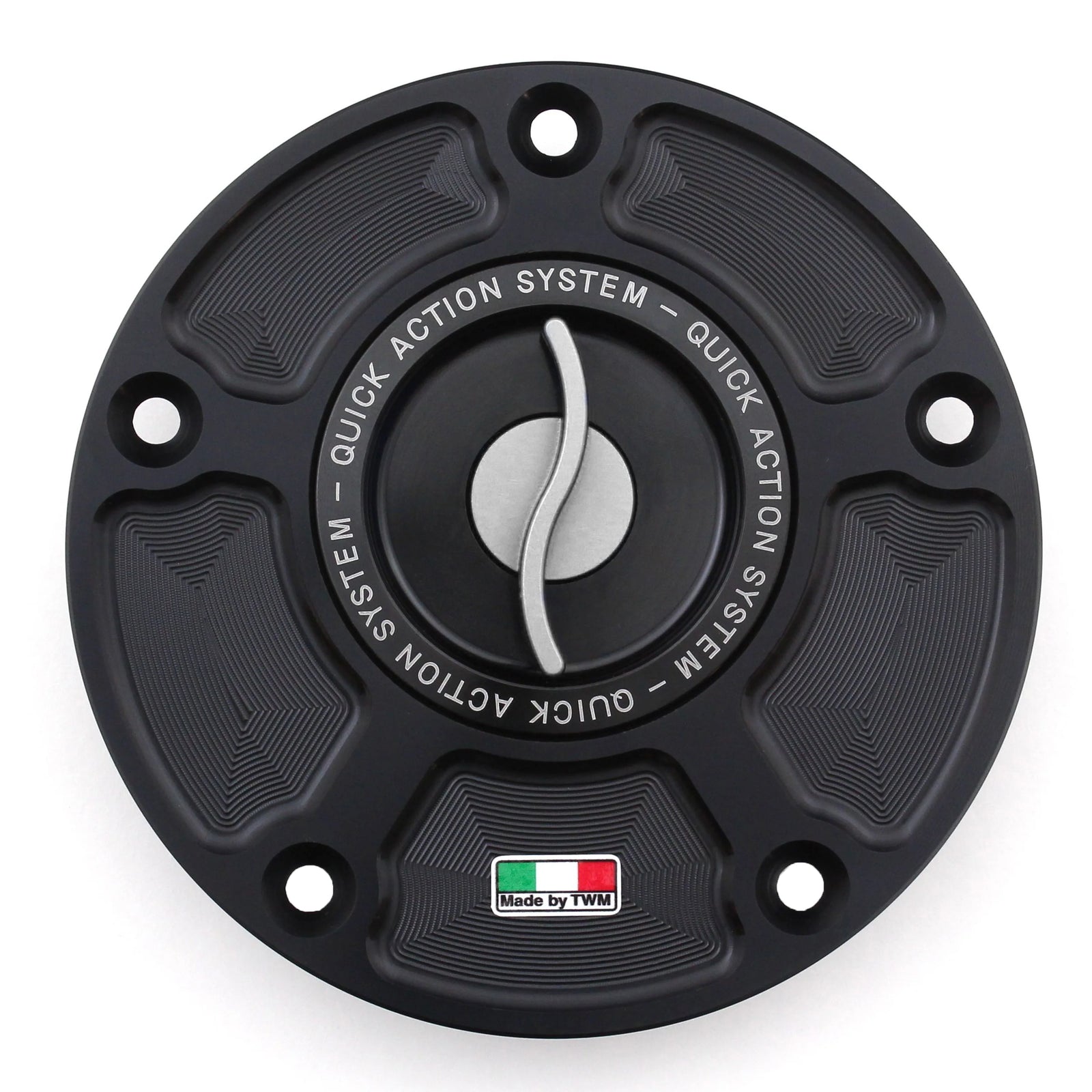 TWM CNC Aluminum Gas Cap / Fuel Cap with Silver Center Cap for Kawasaki Motorcycles