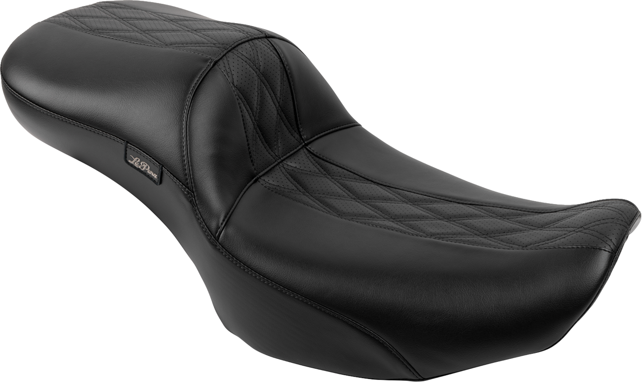 Le Pera Maverick Daddy Long Legs Seat - Without Backrest - Diamond Stitch - HR2 Inlay - FLH/FLT '23-'25