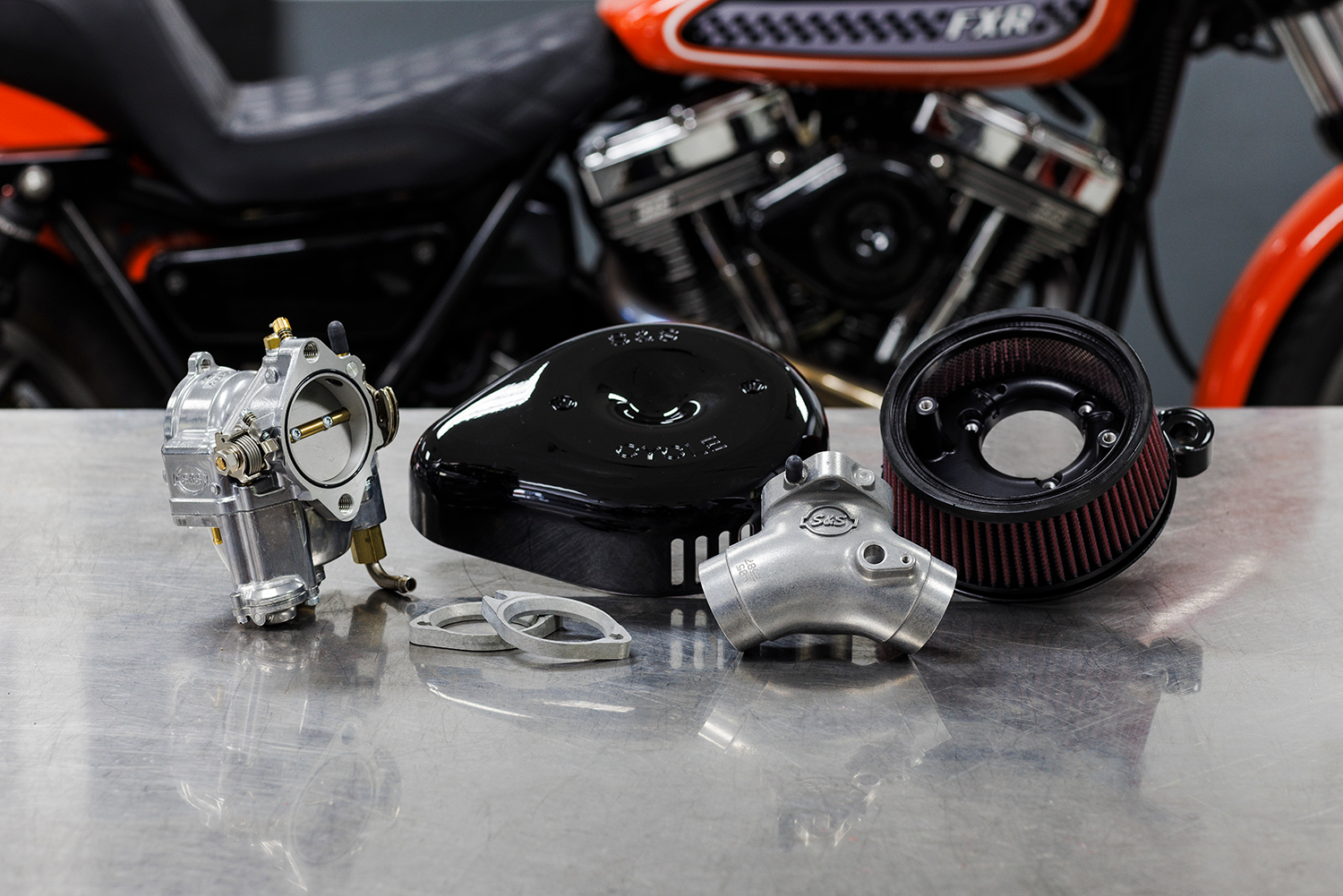 S&S Cycle Super G Carburetor With Stealth Air Cleaner Kit - Gloss Black - Evolution Big Twin