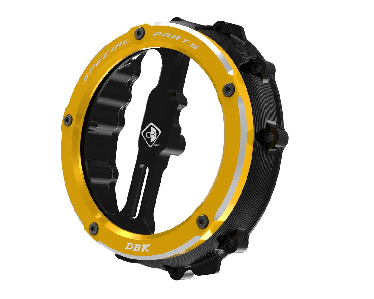 Ducabike DBK Ccdv12 BMW Clear Clutch Cover Oil Bath 3D-EVO - BLACK-GOLD