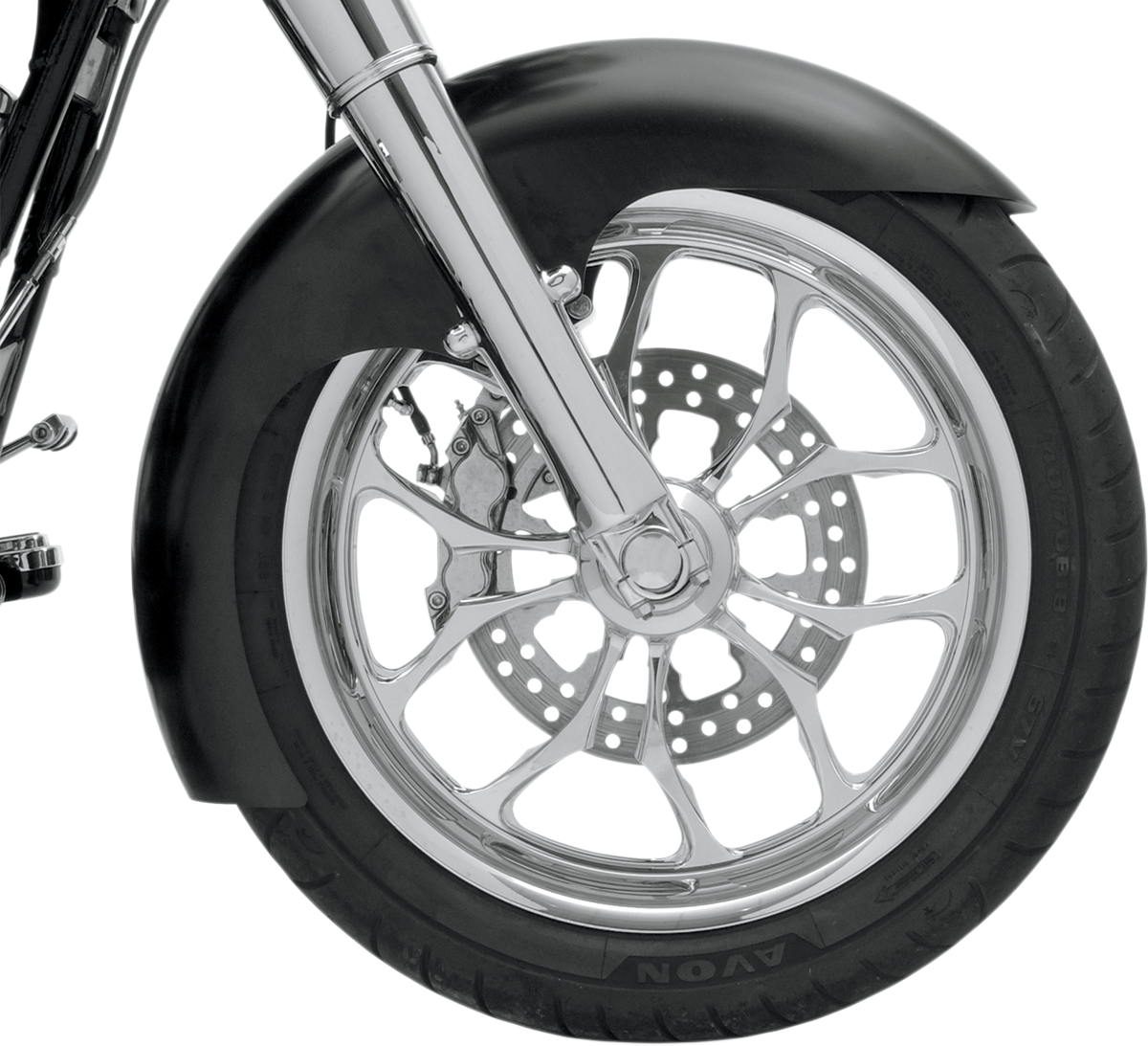 Klock Werks Level Front Fender - Black - 19" - HD Dyna/FXR/Sportster