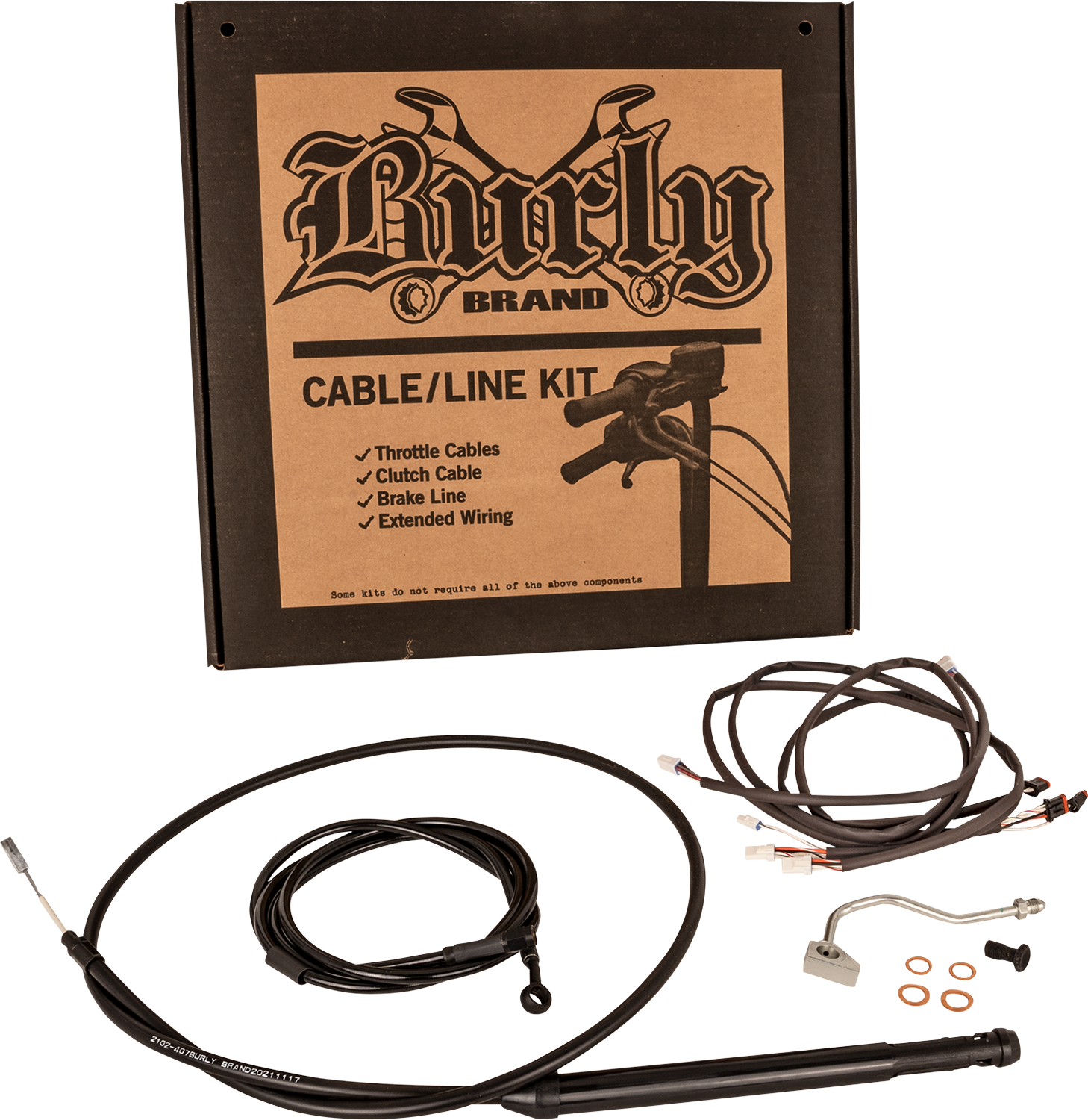Burly Brand Touring Model Control Kit - Gorilla Ape Hanger - 16" - Black