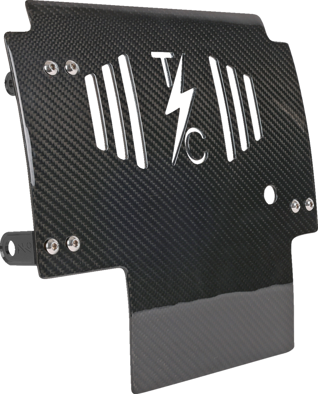 Thrashin Supply CO. Skid Plate - Carbon Fiber/Gloss - With Black Brackets - FLHX/FLTRX