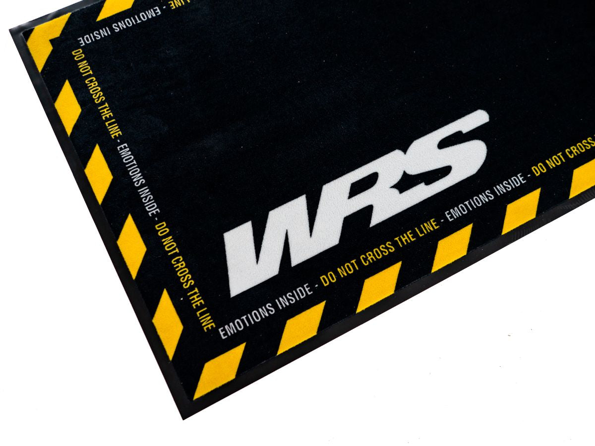 WRS Original Rectangular Motorcycle Carpet With Logo And Yellow Line