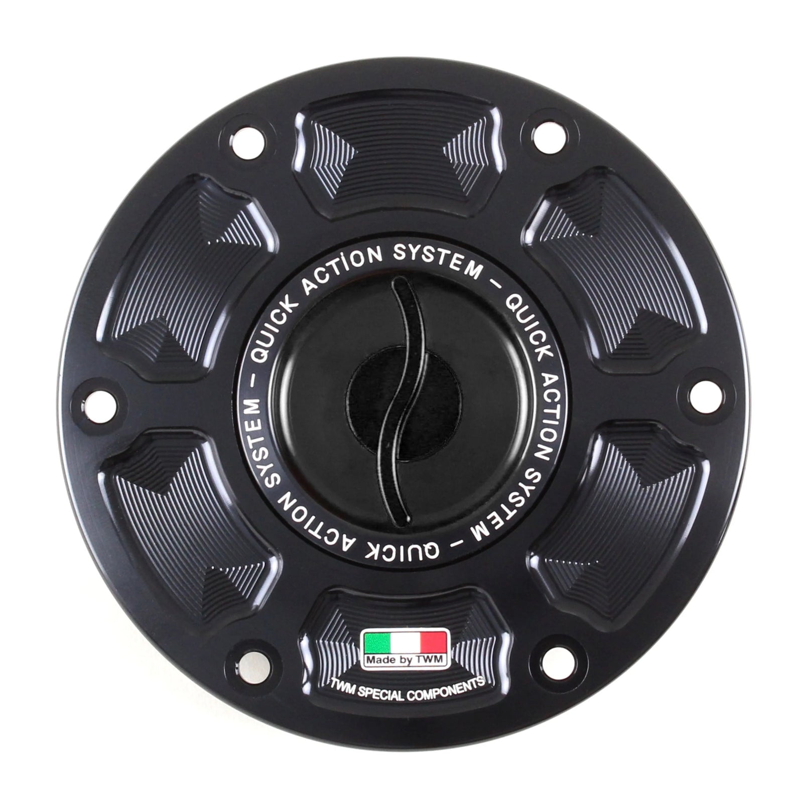 TWM CNC Aluminum Gas Cap / Fuel Cap with Black Center Cap for Ducati Motorcycles