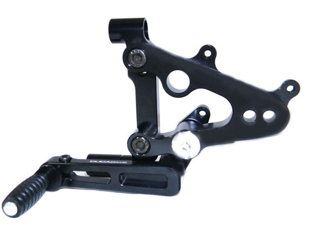 Ducabike DBK PR119902 Adjustable Rearset 8991199 Panigale - BLACK ECO FIXED FOOT PEGS
