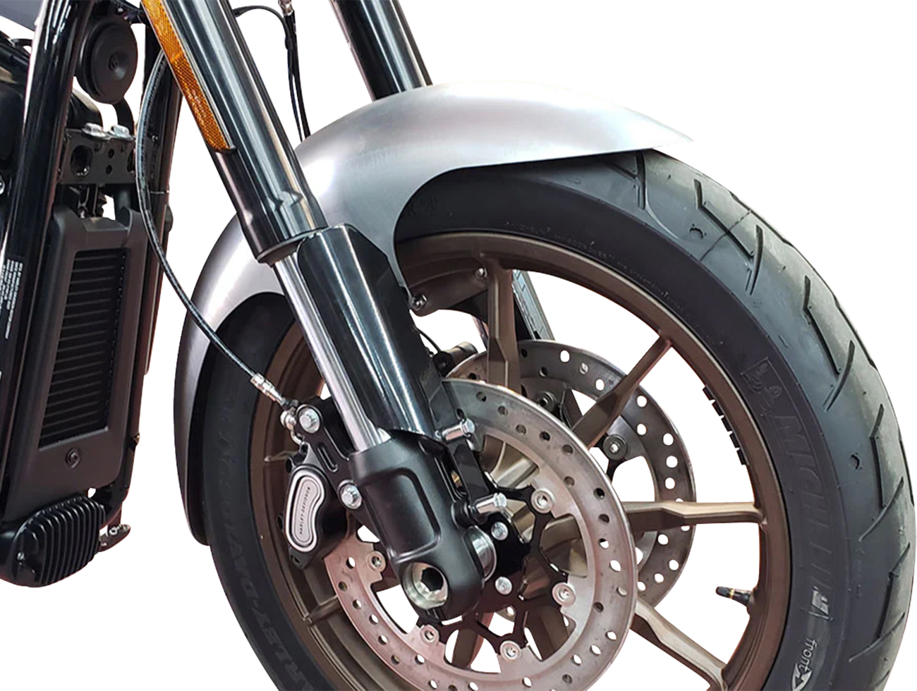 Paul Yaffe Bagger Nation Cafe Front Fender - 21" Wheel - Black Inverted Fork Adapter - HD Softail '18-'26