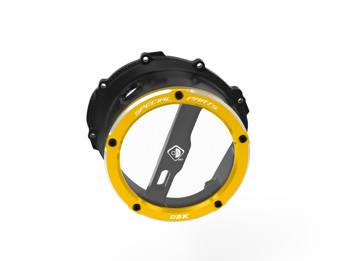 Ducabike DBK Ccdv19 Triumph 765 Clear Clutch Cover Oil Bath 3D-EVO - BLACK-GOLD