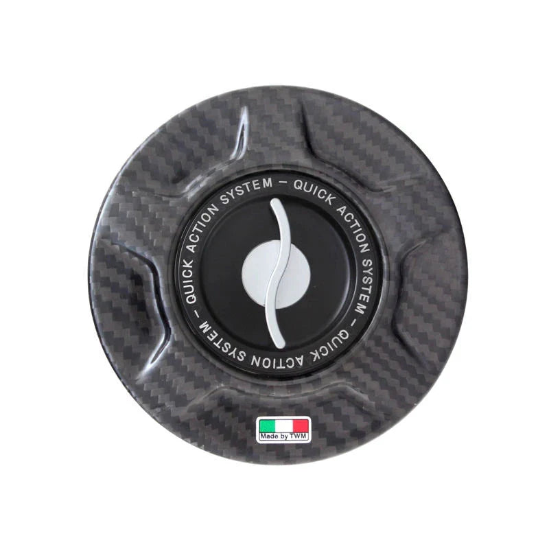 TWM Quick Action Carbon Fiber Gas Cap For Ducati - TDF.06 - Silver
